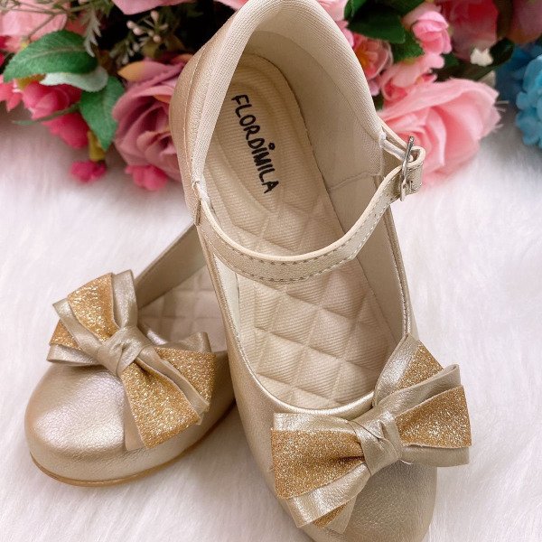 Sapatilha Flor Di Mila Fashion Dourado