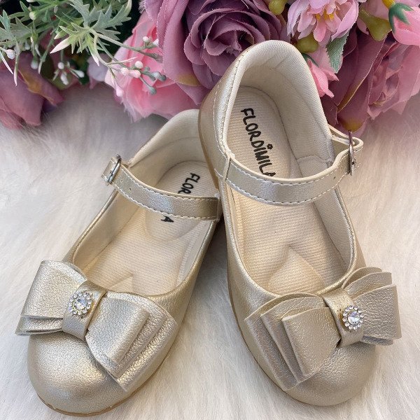 Sapatilha Flor Di Mila Alice Dourado