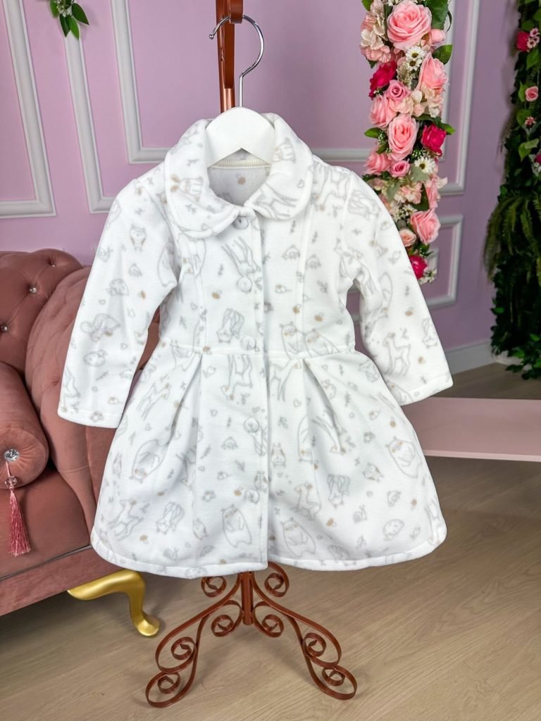 Casaco Mini Miss Branco Bichinhos Soft