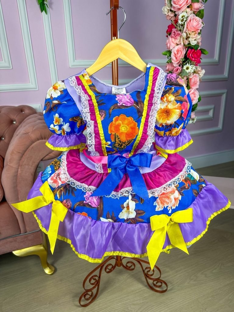 Vestido Junino Luxo Modelo 2 Estampa 3