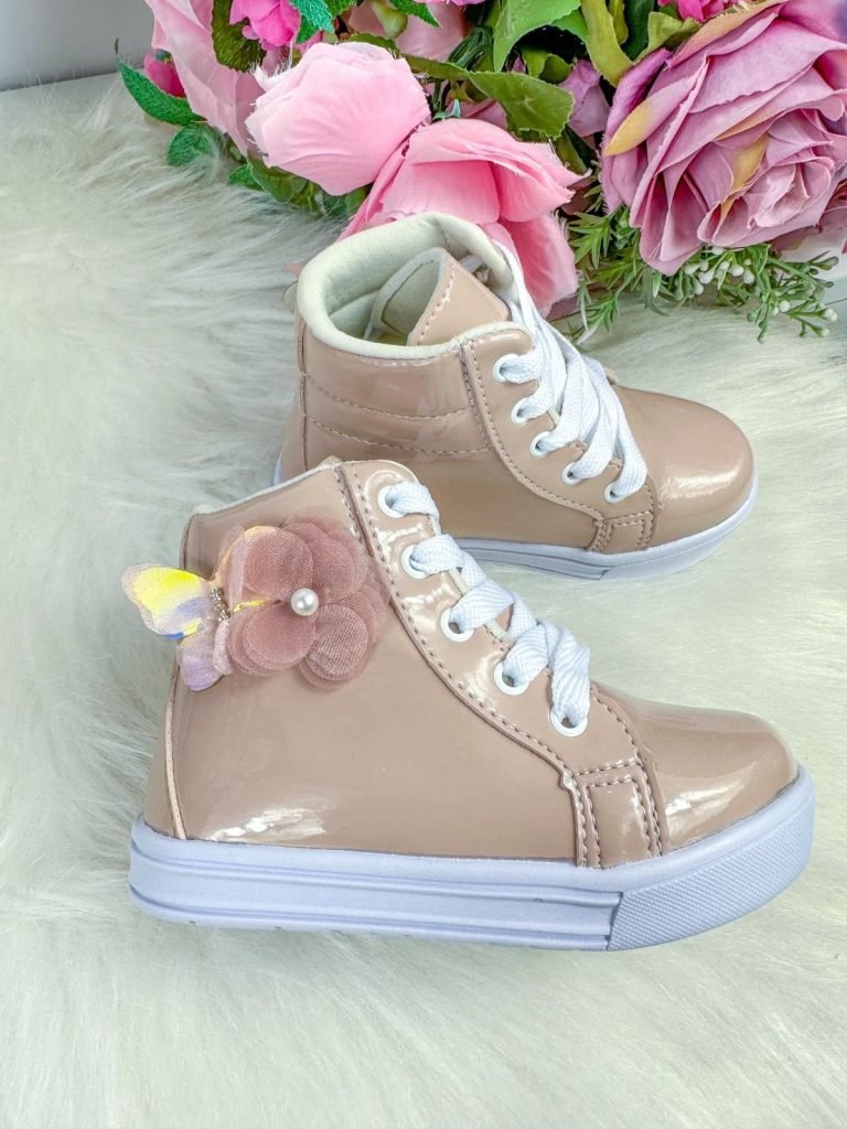 Tênis Bota D Milan Flores Nude