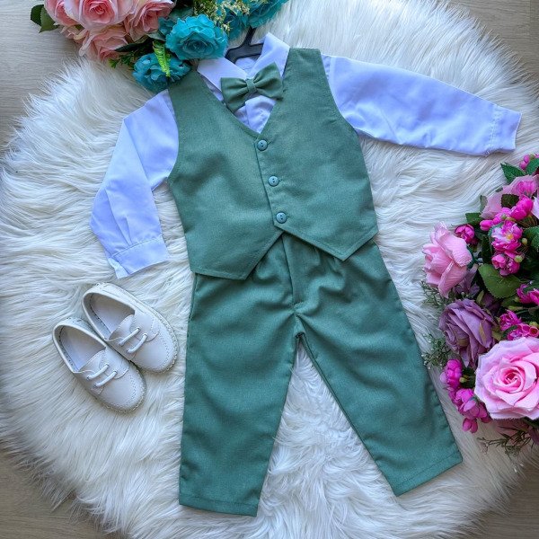 Conjunto Miss Cherry Social Colete Verde