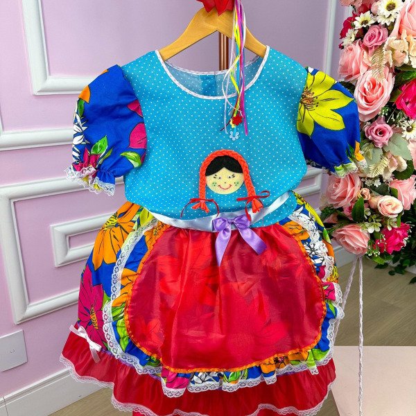 Vestido Junino Boneca Mariana