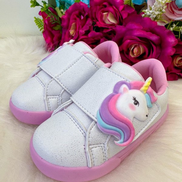 Tênis Encanto de Criança Unicornio Branco