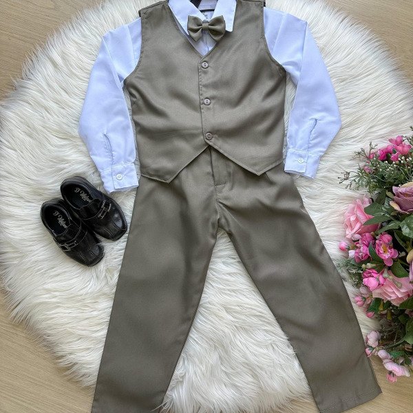 Conjunto Miss Cherry Social Leonardo Colete Verde Militar