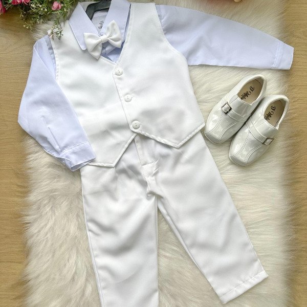 Conjunto Miss Cherry Social Colete Branco Levi