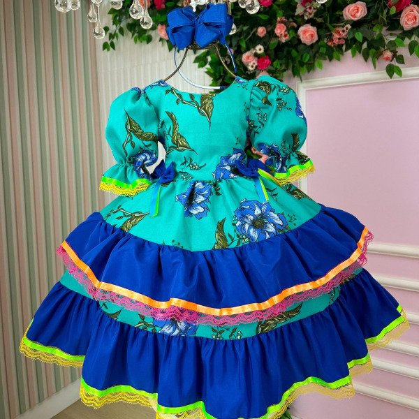 Vestido Banana Club Junino Luxo Arraia da Floresta