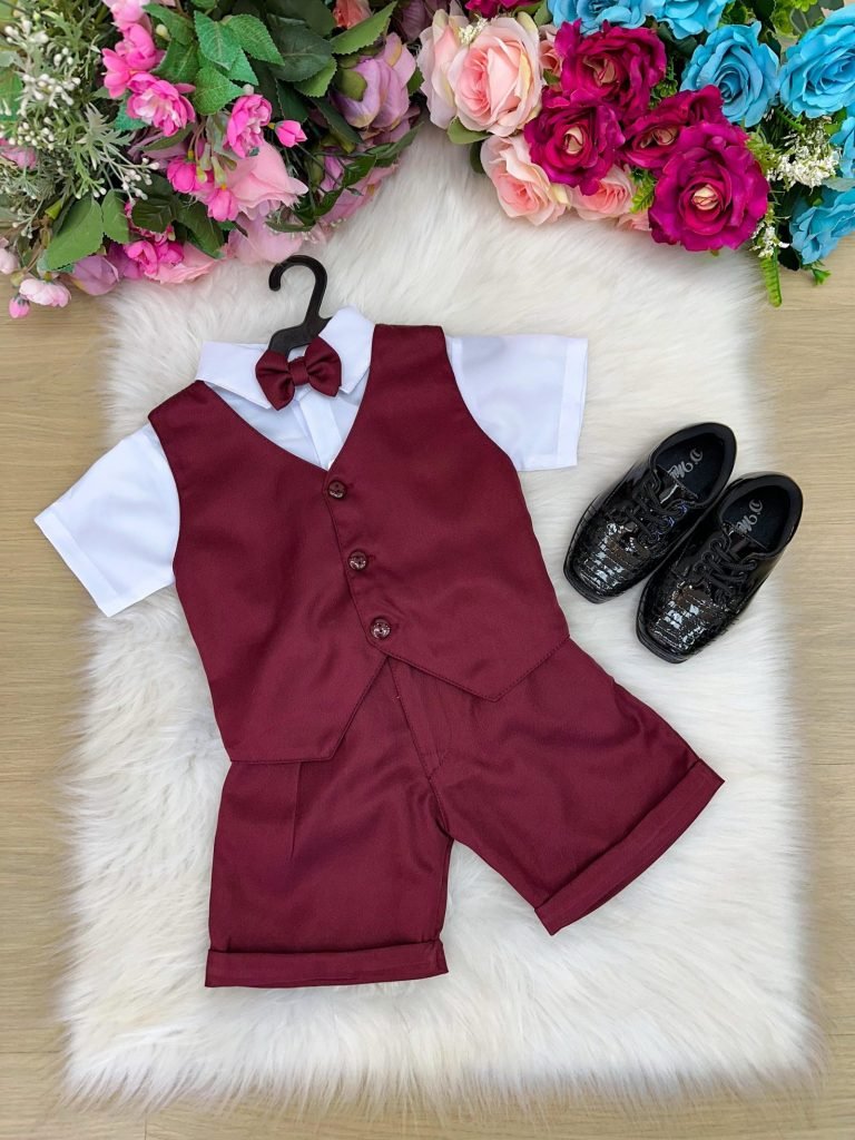 Conjunto Social Miss Cherry Leandro Colete Marsala