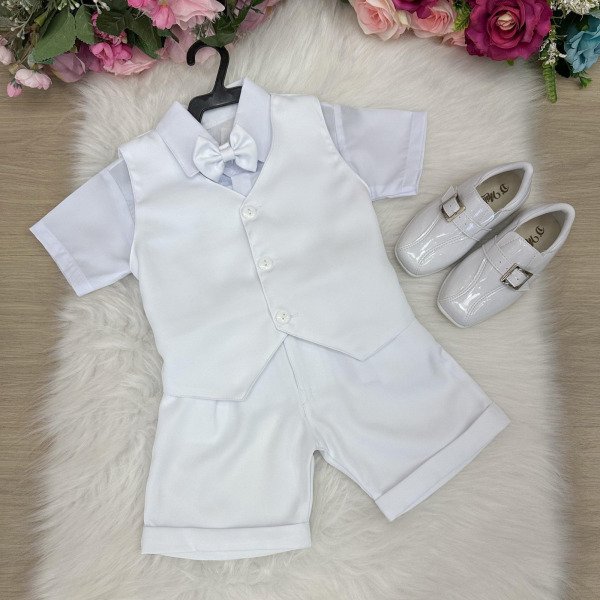 Conjunto Social Miss Cherry Leandro Colete Branco