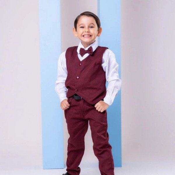 Conjunto Miss Cherry Social Colete Marsala