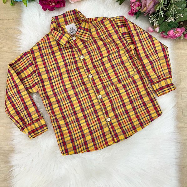 Camisa Xadrez Junina Douglas Amarelo