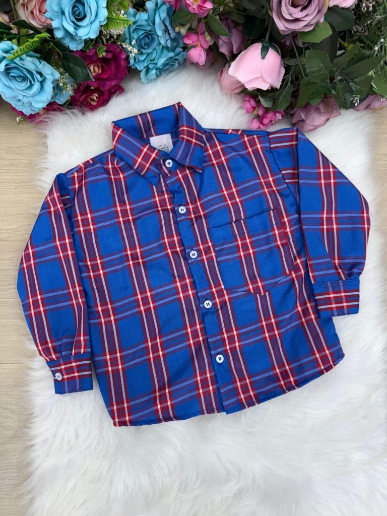 Camisa Xadrez Junina Juliano Azul Royal