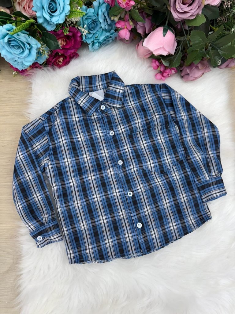 Camisa Xadrez Junina Caique Azul