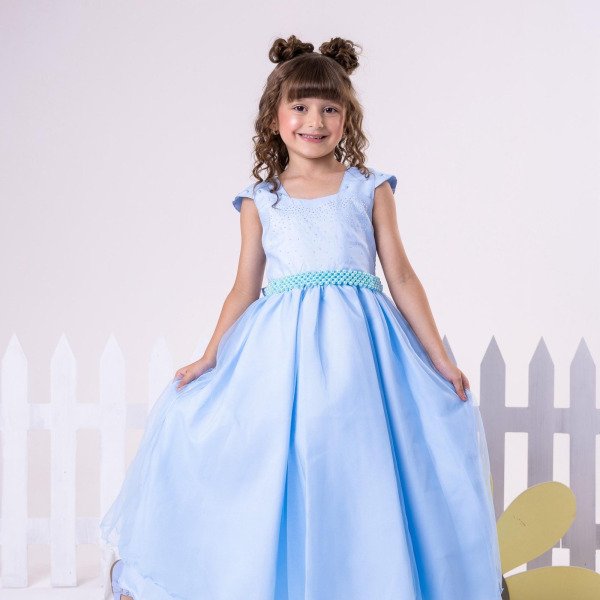 Vestido Giovanella/Giovanela Longo Valentina Azul Bebe