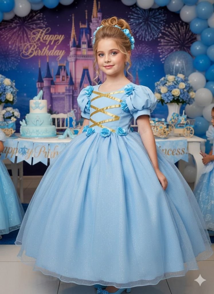 Vestido Bella Child/Fantasia Longa Cinderela