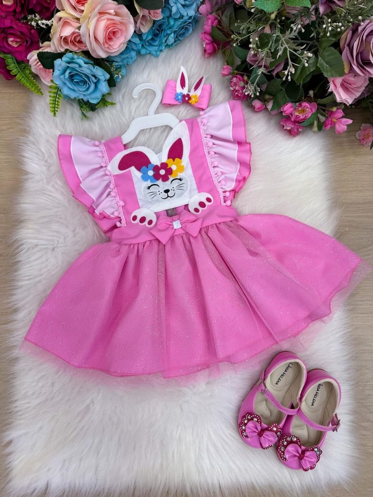 Romper/Vestido Princesa Belli Rosa Coelhinho