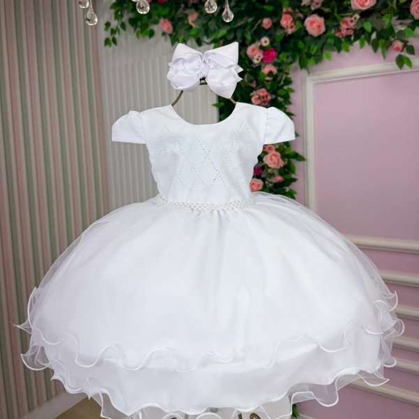 Vestido Vitoria Kids Maria Clara Branco