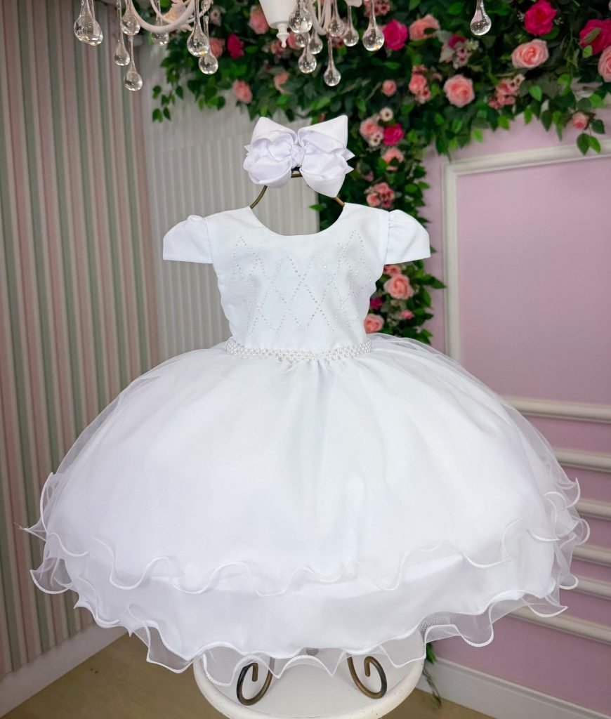 Vestido Vitoria Kids Maria Clara Branco